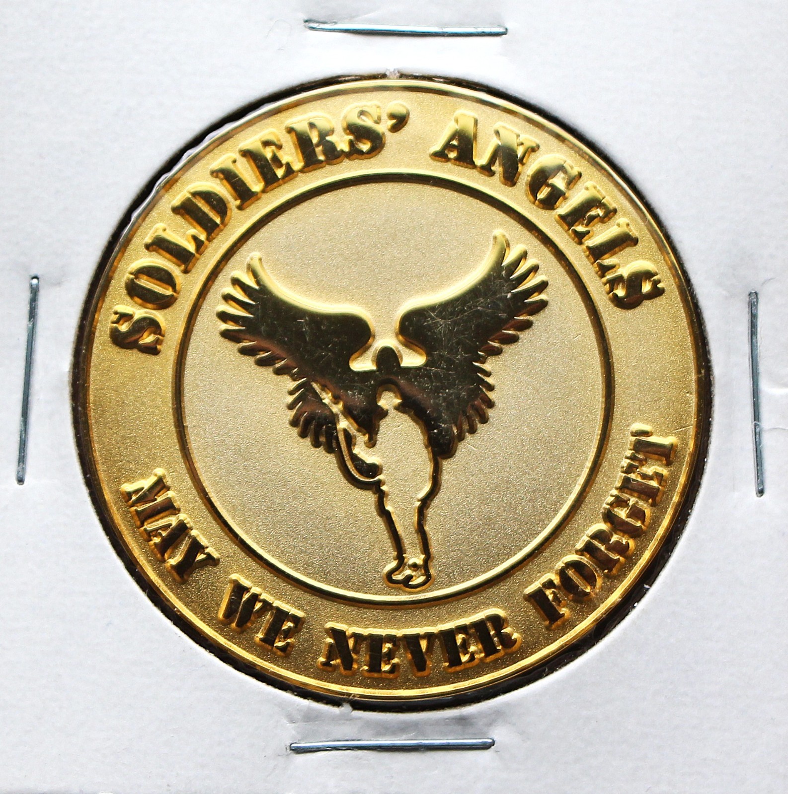 SOLDIERS' ANGELS CHALLENGE COIN - STYLIZED "SA" ON REVERSE - 1.5" Dia, 1 Oz