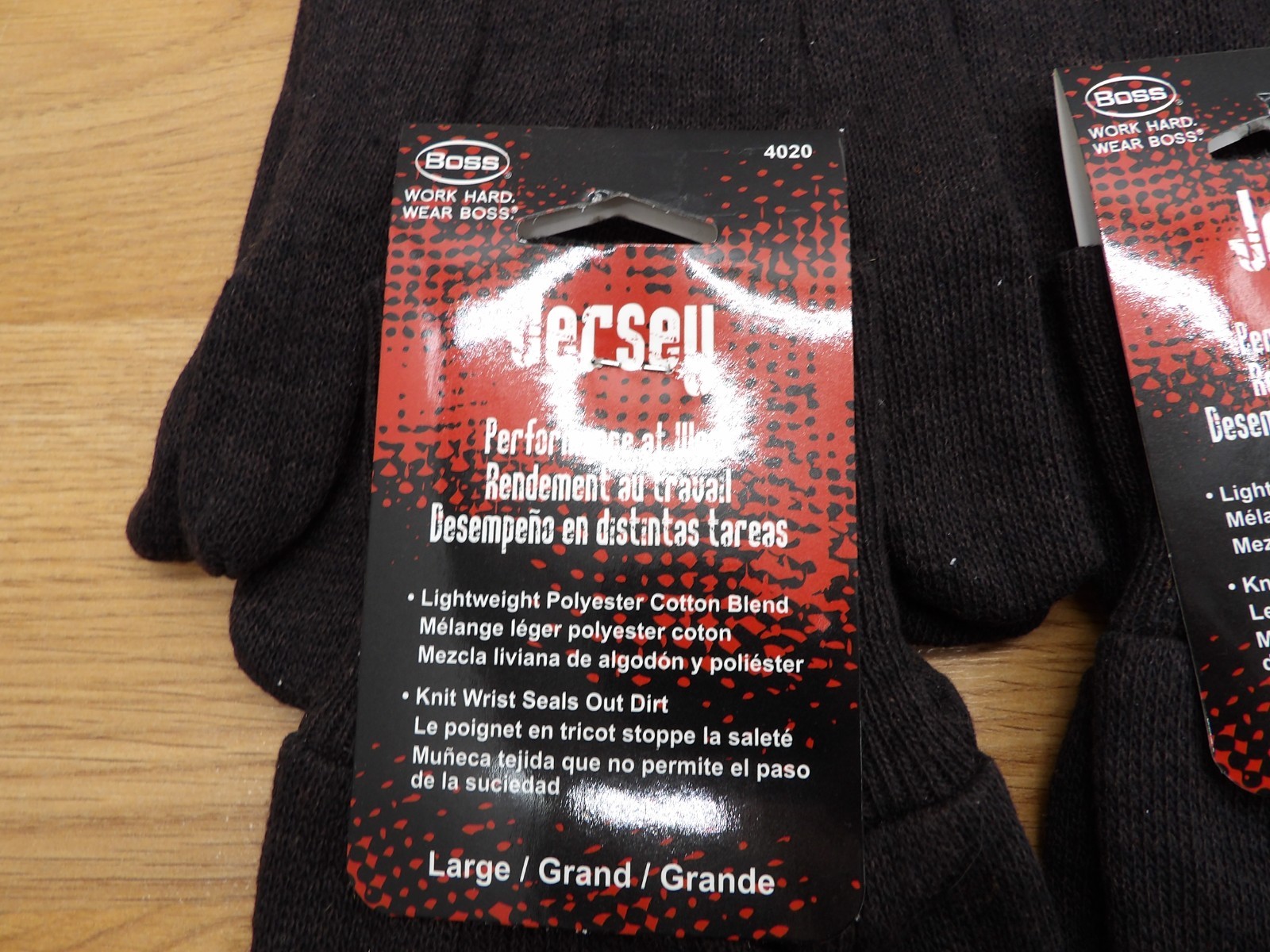 BOSS 4020 JERSEY GENERAL PURPOSE -PERFORMANCE AT WORK GLOVES- LARGE 6 PAIRS