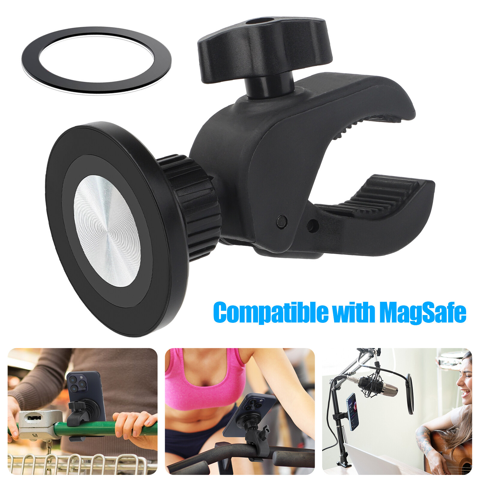 Magnetic Phone Holder for Treadmill Exercise Bike Handlebar  Mount for All Phone
