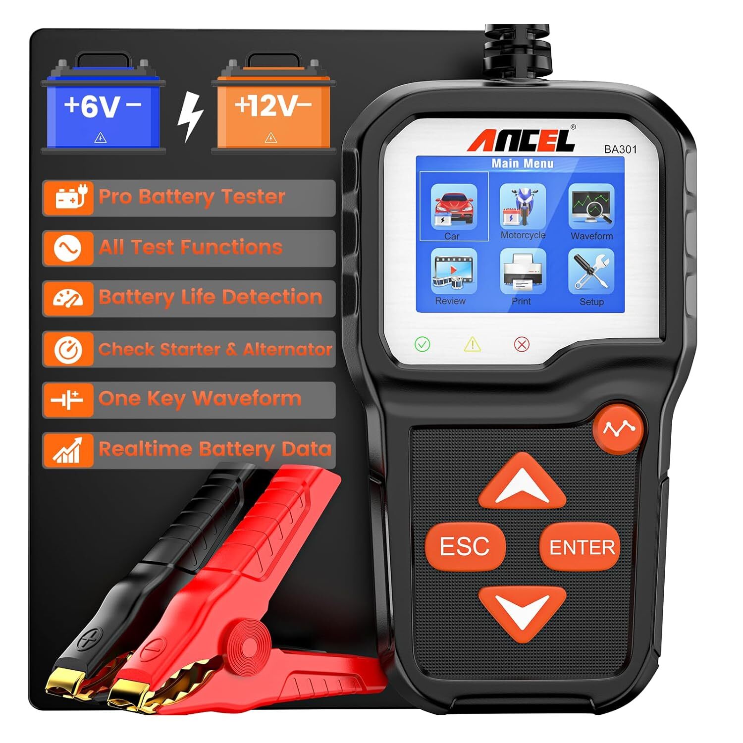 Auto Digital Battery Tester Cranking Charging Bad Cell Detection Analyzer 12V 6V