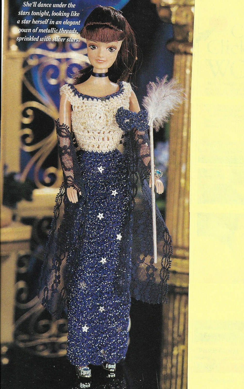 STARRY NIGHTS DRESS FASHION DOLL CROCHET PATTERN INSTRUCTIONS