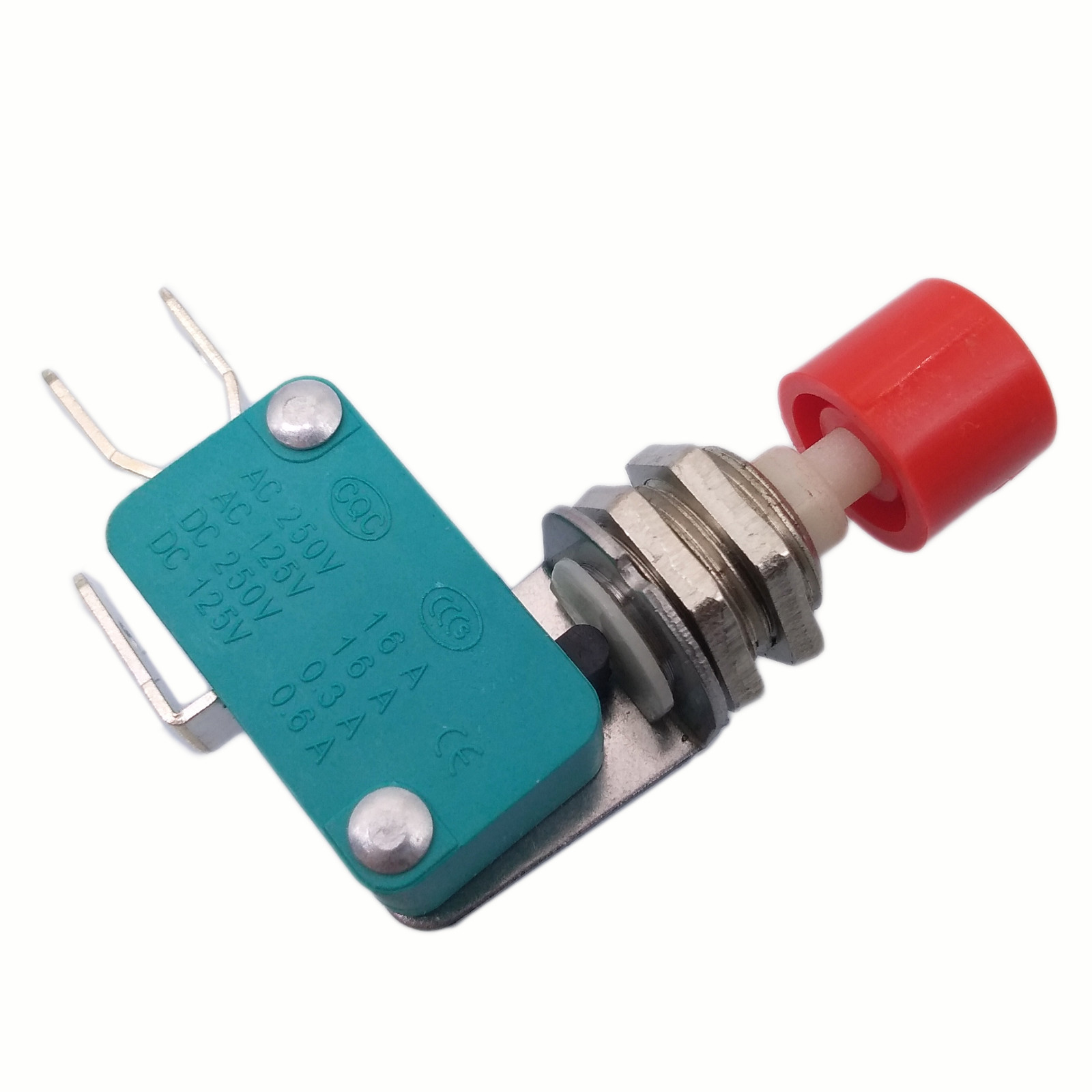 US Stock 2pcs SPDT NO NC Momentary Red Cap Push Button Micro Switch DS438
