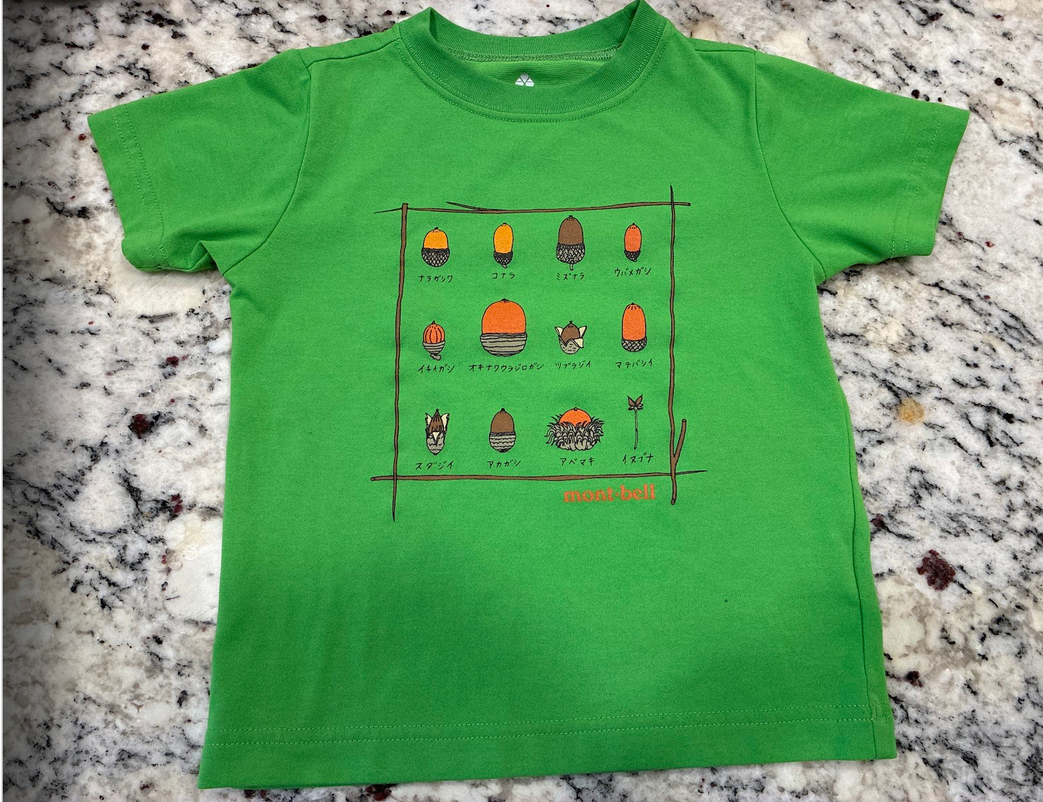 Mont-bell Wickron Japanese Acorn t-shirt Toddler "100"~3T (see size chart)