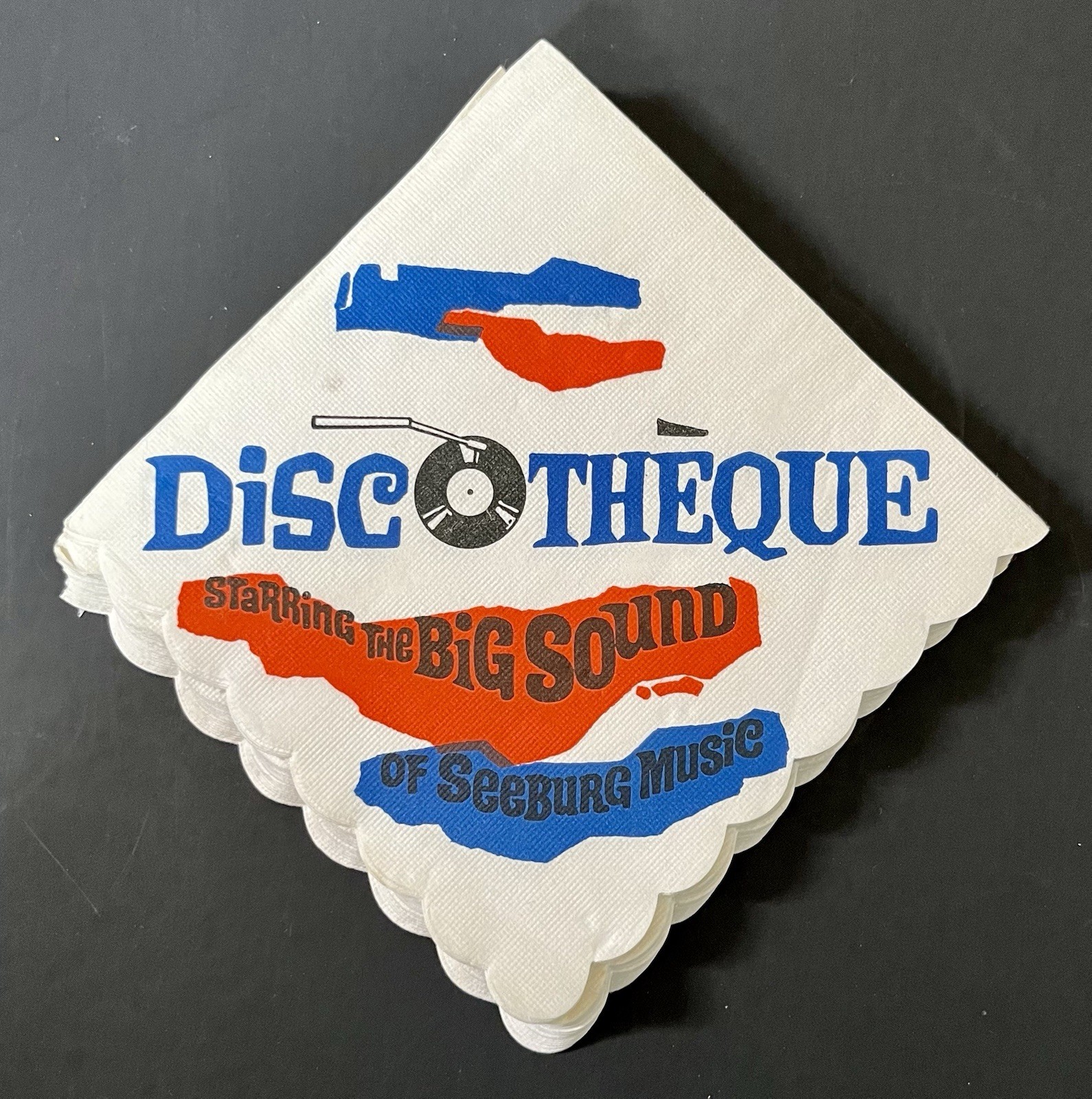 Vintage c1960 Napkins Discotheque Seeburg Music Jukebox Big Sound
