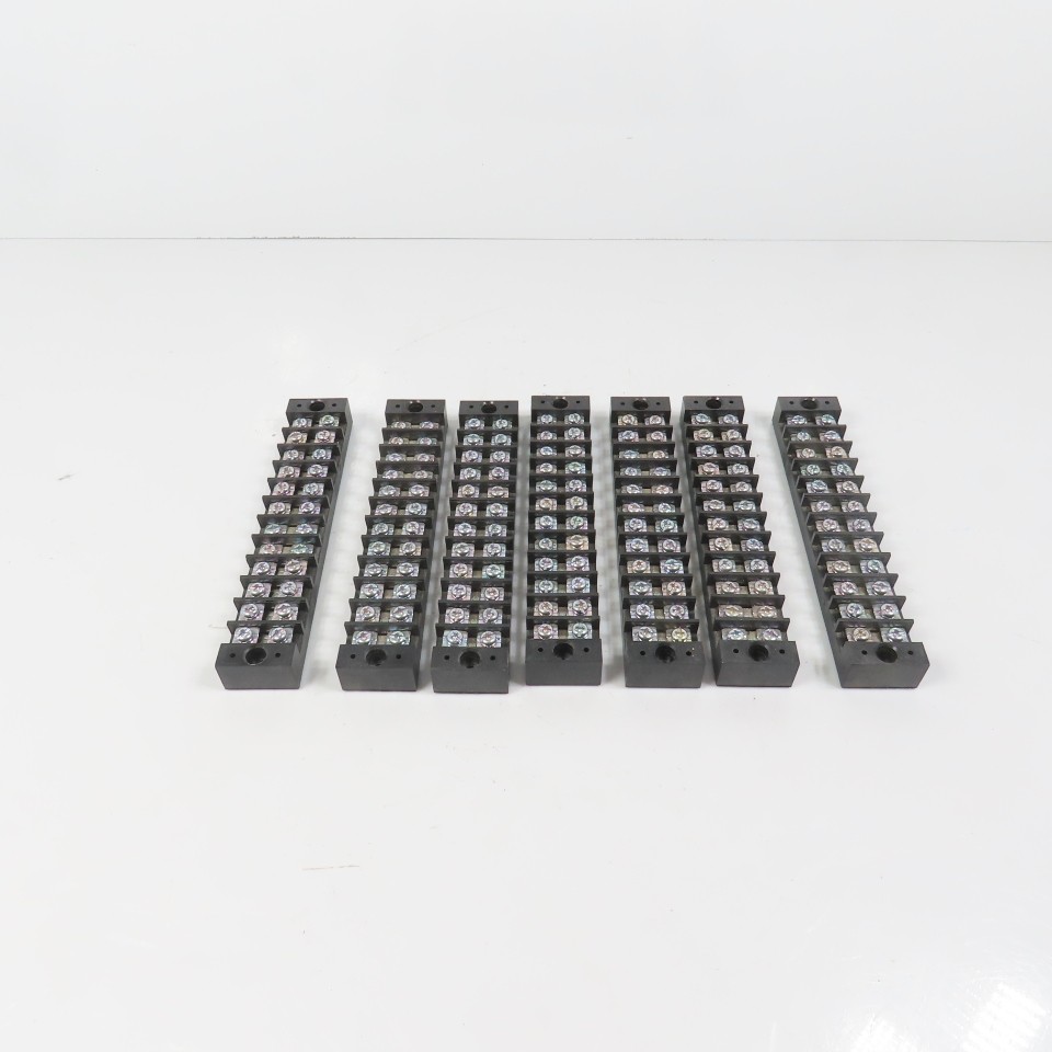 Tend TB25-12 600V 12-Position Terminal Block Pole Screw Strip Lot Of 7