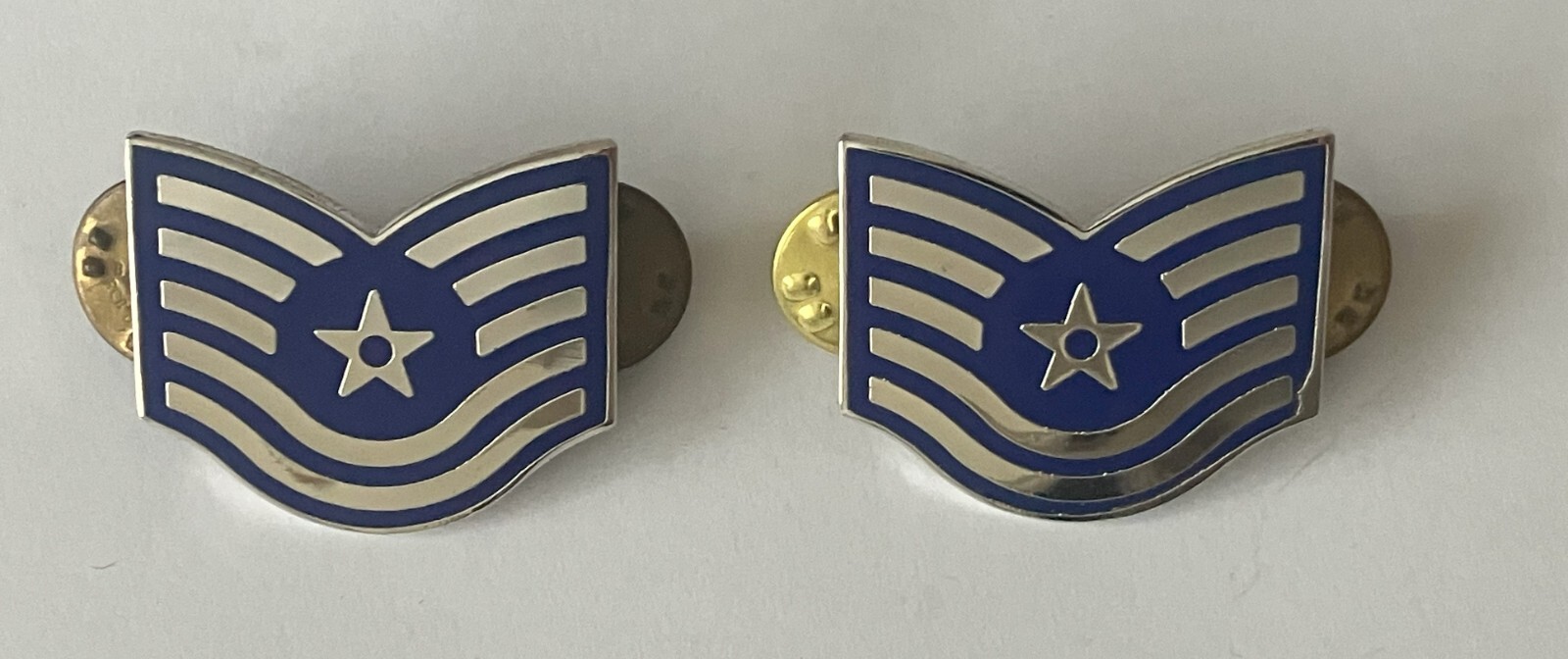 USAF Air Force Technical Sergeant metal rank badges