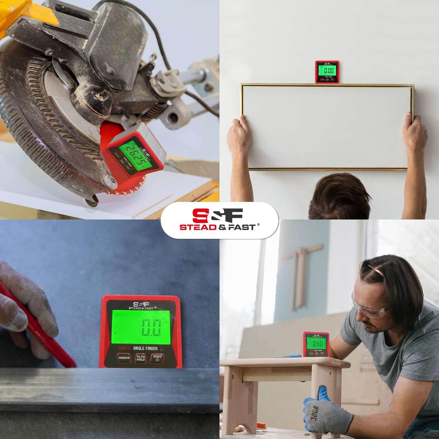 Digital Angle Finder with Magnetic Protractor Inclinometer for Woodworking