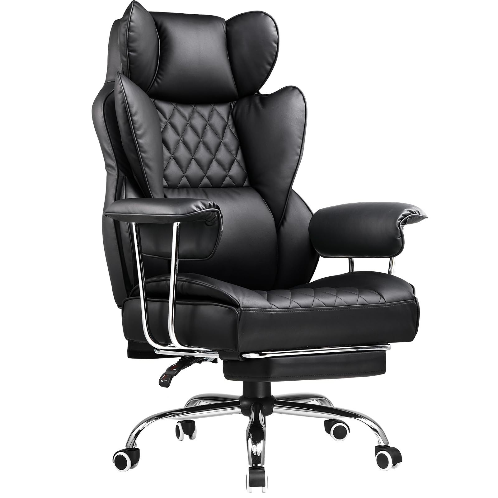 Big and Tall Office Chair, High Back Leather Gaming Chair with Footrest, Exec...