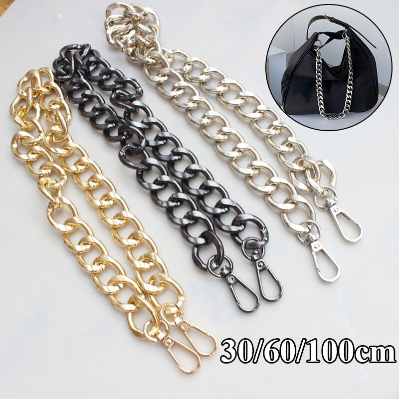 Women 19.5mm wide aluminum chain buckle bag chain Multifunctional Stylish Belt