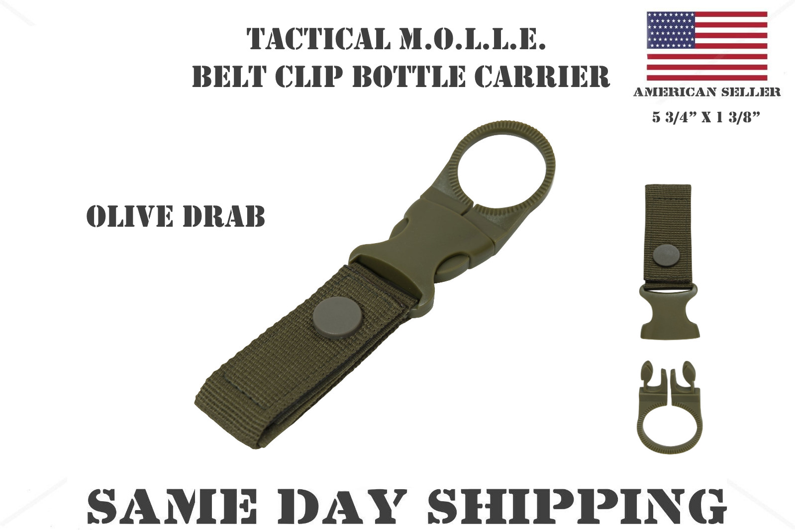 Olive Drab Tactical MO.L.L.E. Compact Belt Clip Bottle Carrier