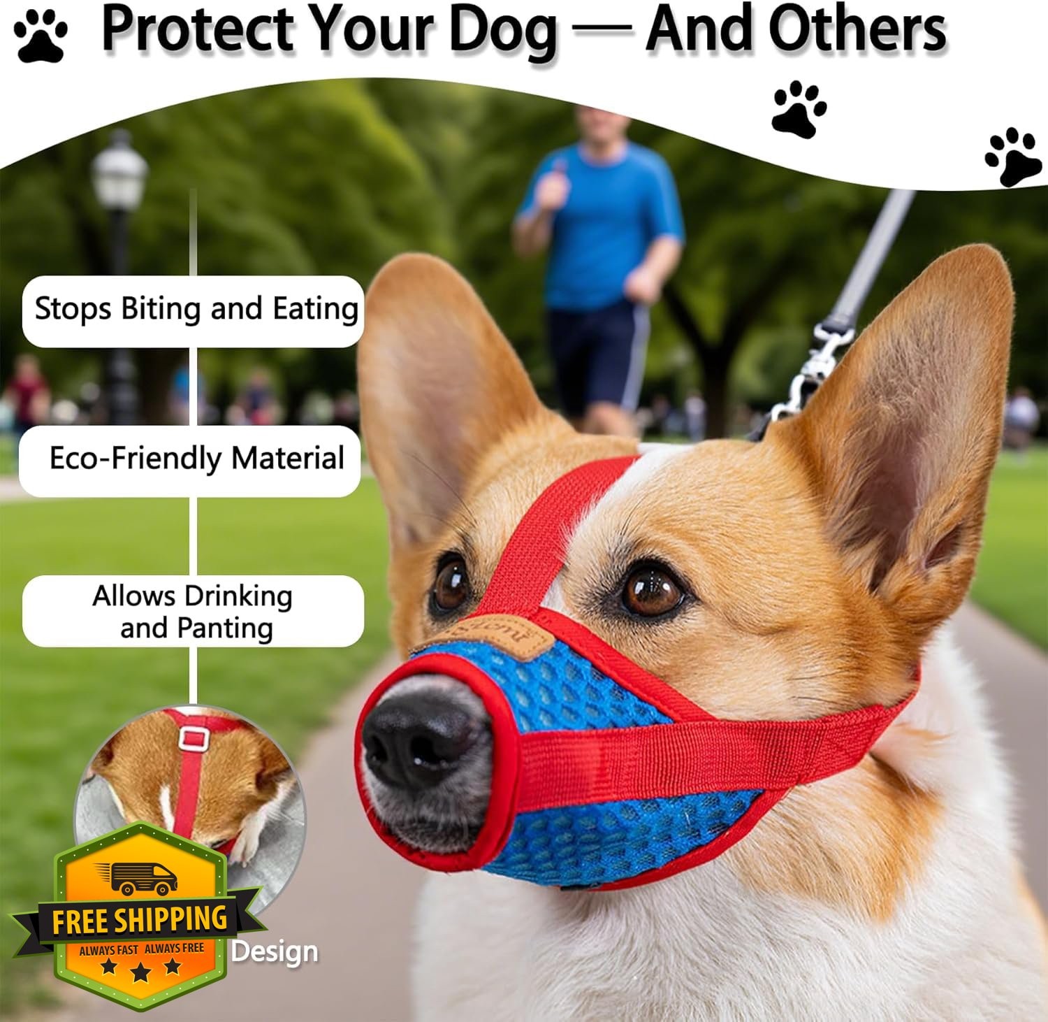 Dog Basket Muzzle Small Red Blue Prevents Biting Chewing Panting