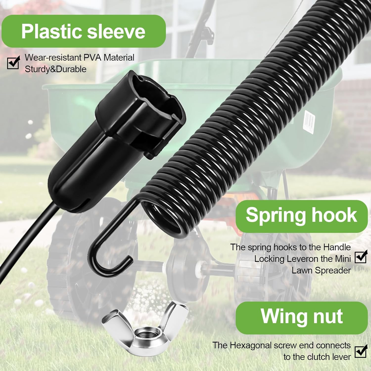 Lawn Spreader Control Cable, Compatible with Scotts Mini Broadcast Spreader, Law