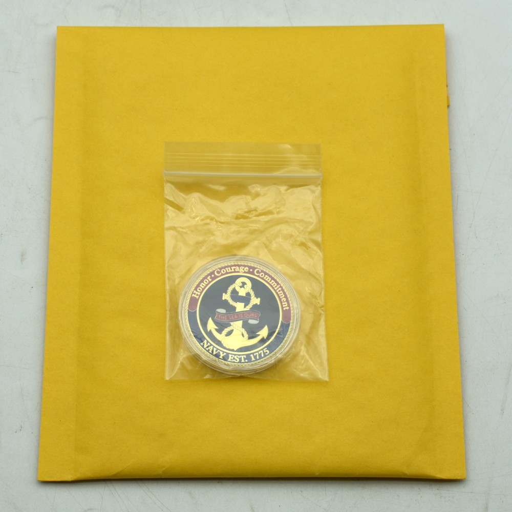 US Navy Sailor's Creed Challenge Coin Double-Sided Commemorative Anchor Gift