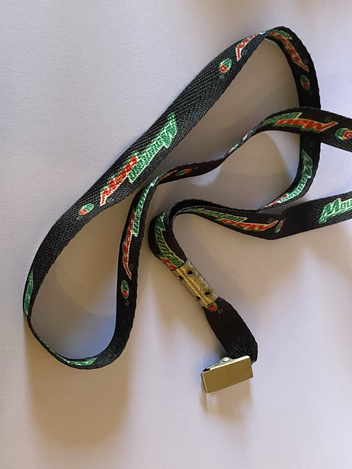 VINTAGE BLACK MOUNTAIN DEW NECK LANYARD PROMOTIONAL ADVERTISEMENT MEMORABILIA