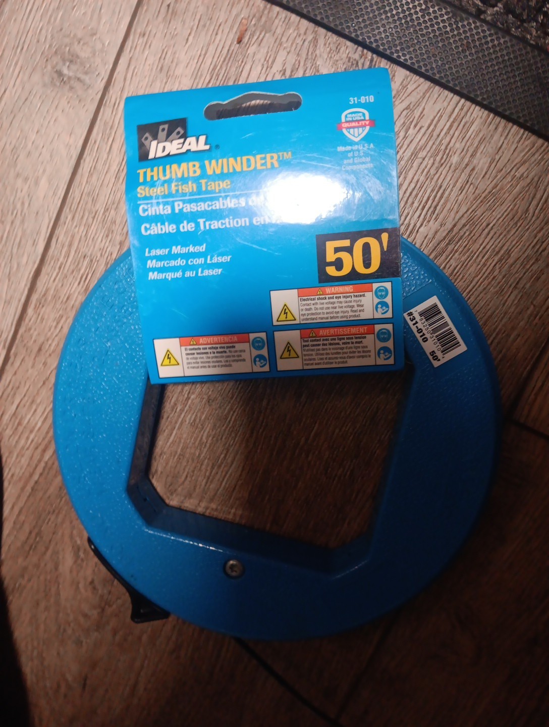 Ideal 31-010 Fish Tape, 1/8 In X 50 Ft, Blued Steel