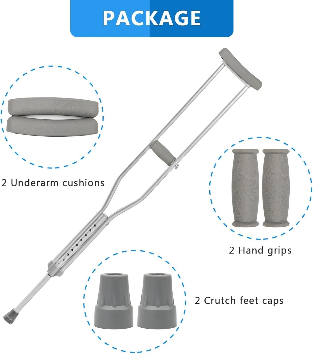 Soft & Durable Crutch Padding - Easy to Clean, Perfect for Rehab Needs