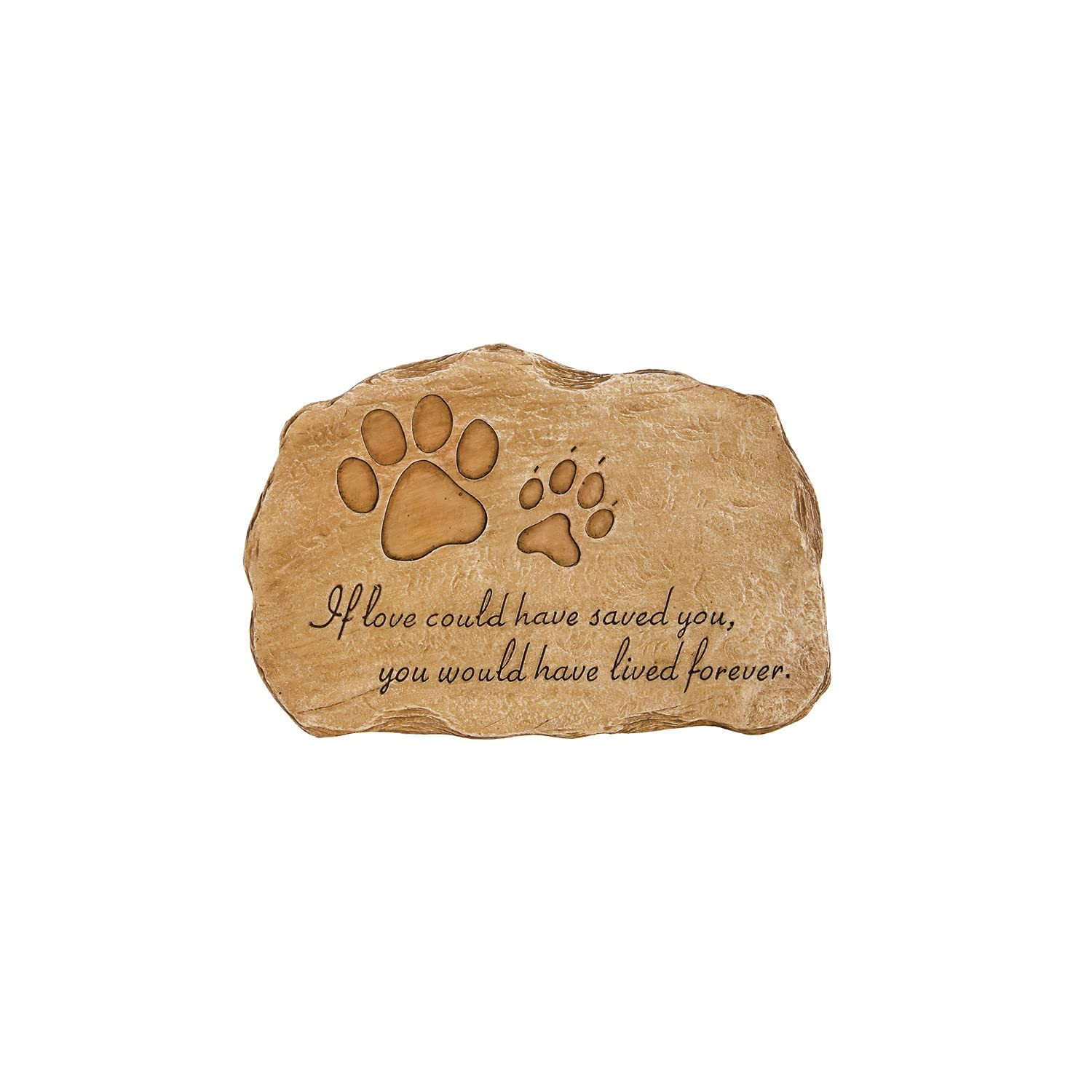 Evergreen Pet Paw Print If Love Could Have Saved You Garden Memorial Stone | ...