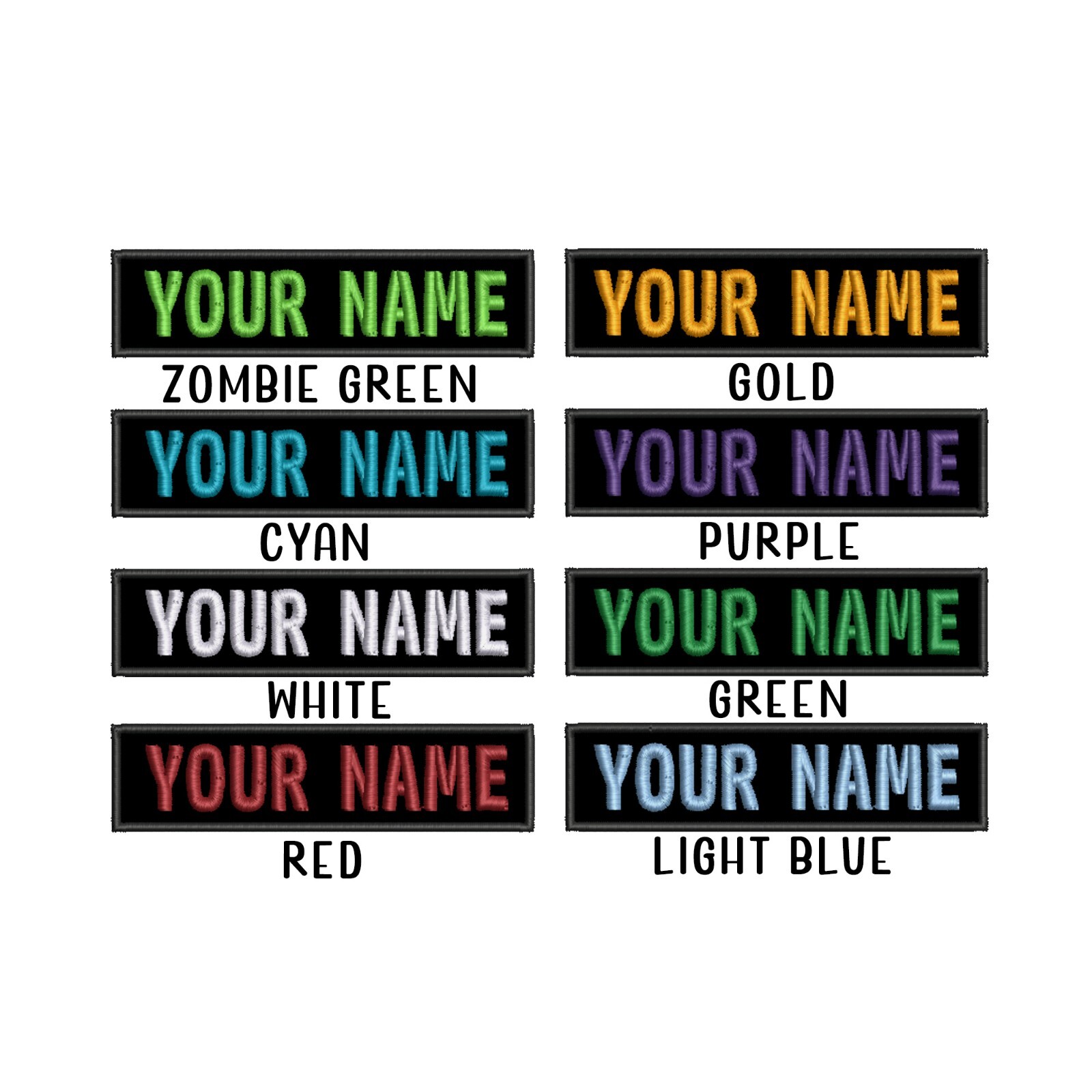 BEST SELLING 4x1 SIZE Custom NAME TAG Embroidered "Iron on", USA FAST SHIPPING
