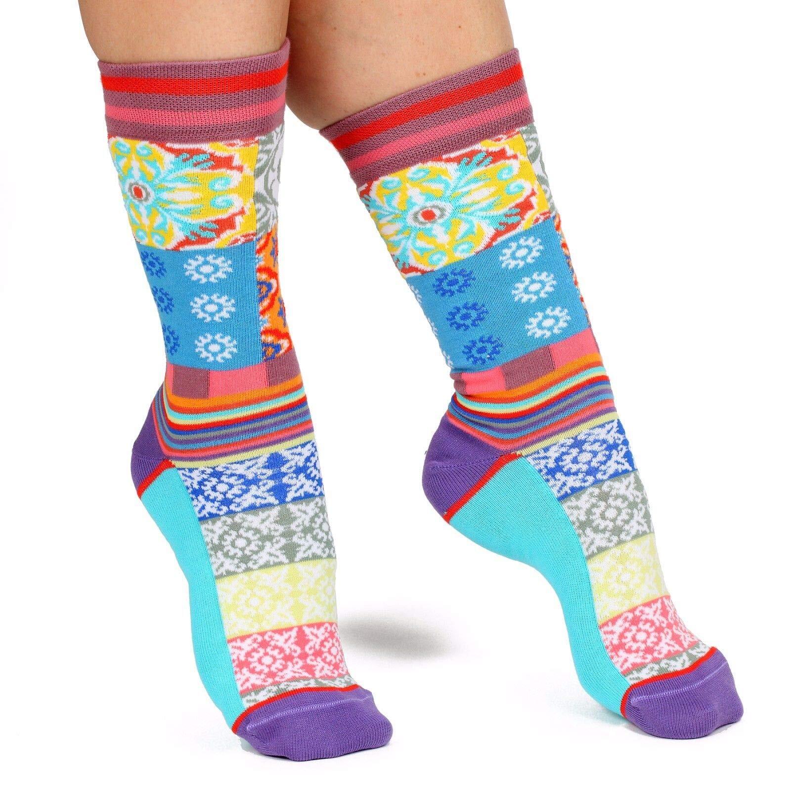 Dub & Drino France Crew Socks, Azul, US Men's 7/11 Women's 9/12 Made in Italy
