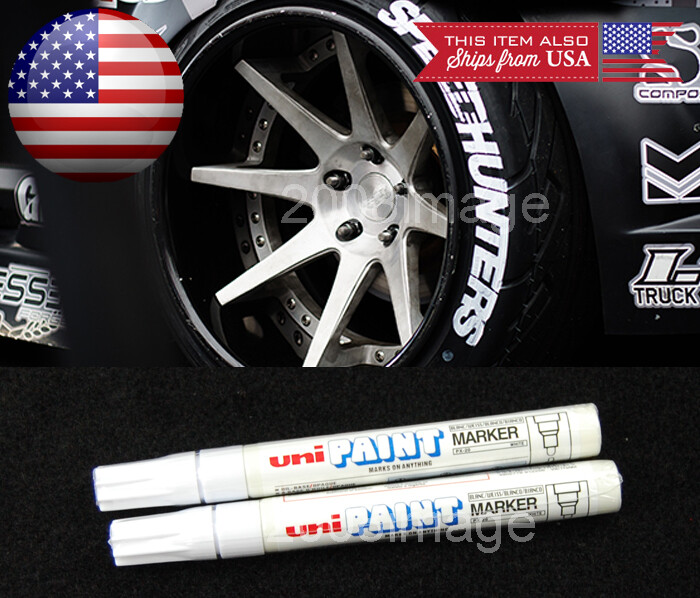 2 x White Waterproof Oil Based Pen Paint Marker For All Seasons Terrain Tire