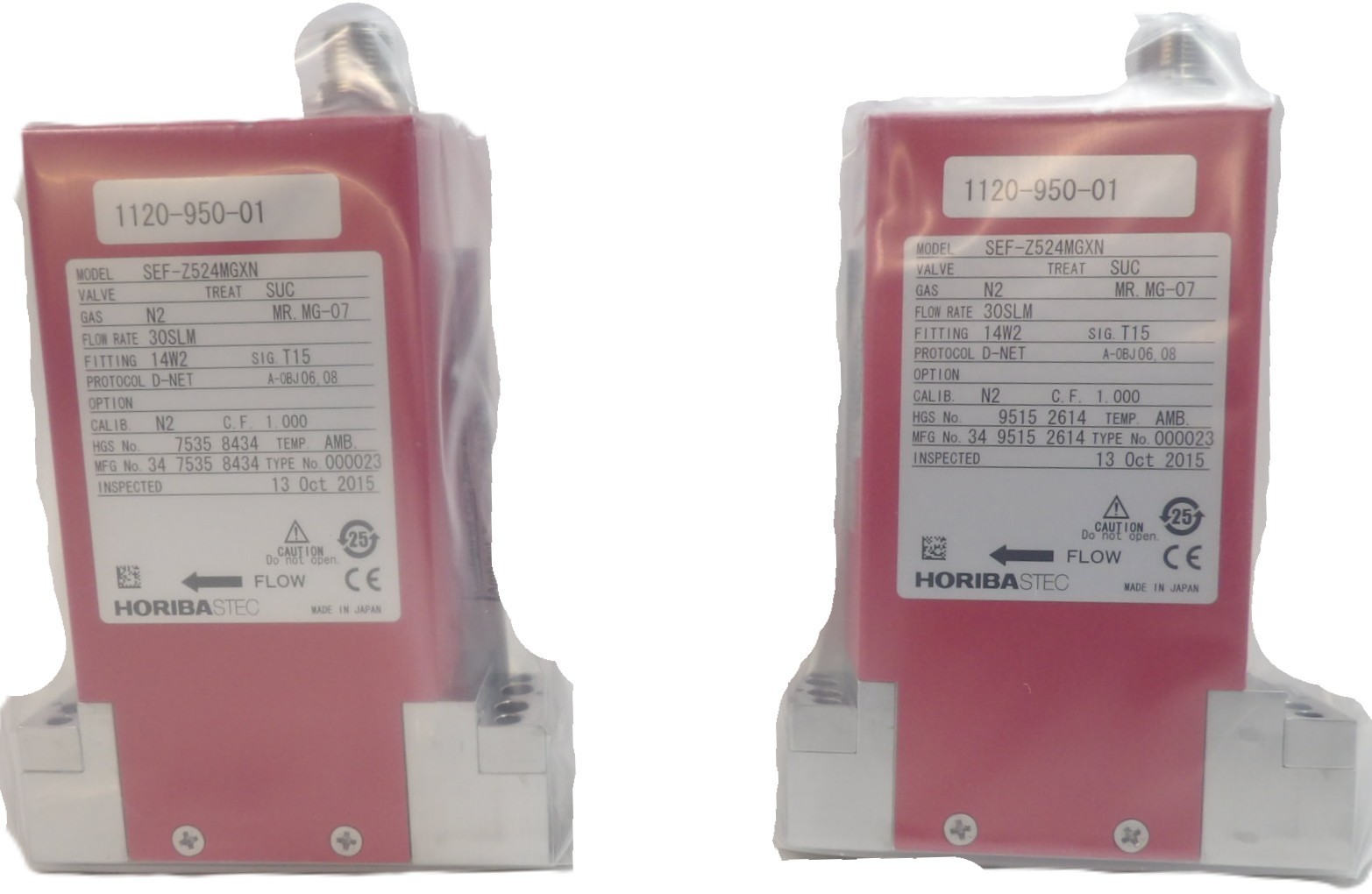 Horiba STEC SEF-Z524MGXN Mass Flow Controller MFC Z500 30 SLM H2 Lot of 2 New