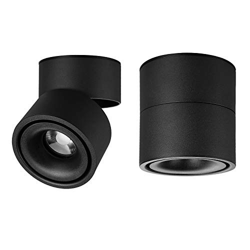 LED Ceiling Spotlight - Wall Light 360°Adjustable 3000K（warm light） Black
