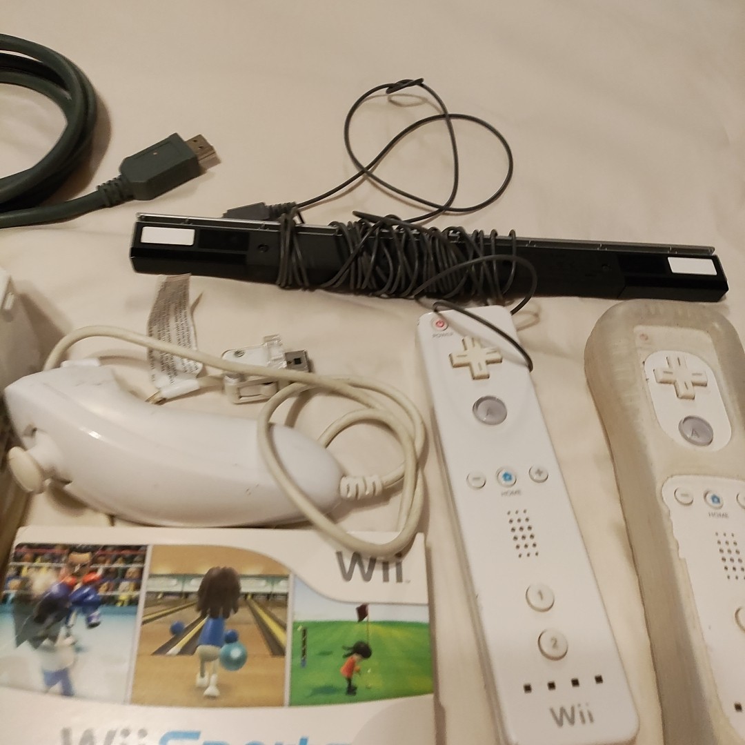 Nintendo Wii Game Console Bundle With Controllers And Games, No Power Cord