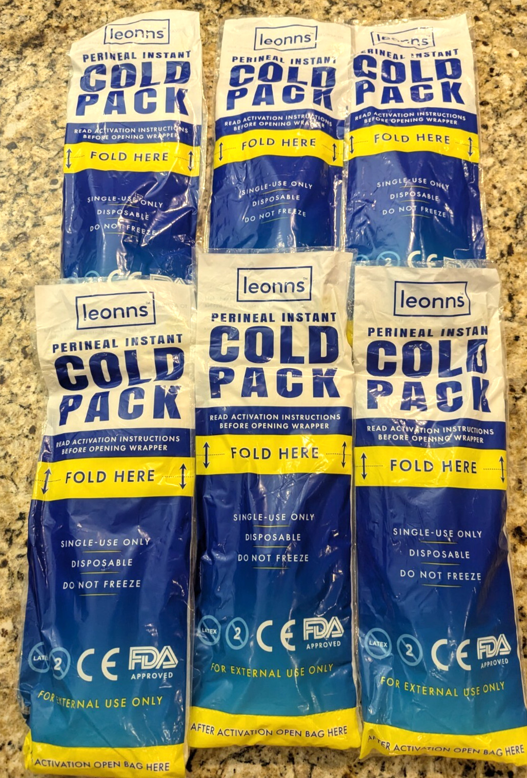 Leonns Lot of 6  Cold Pack Disposable Single-Use Post Partum