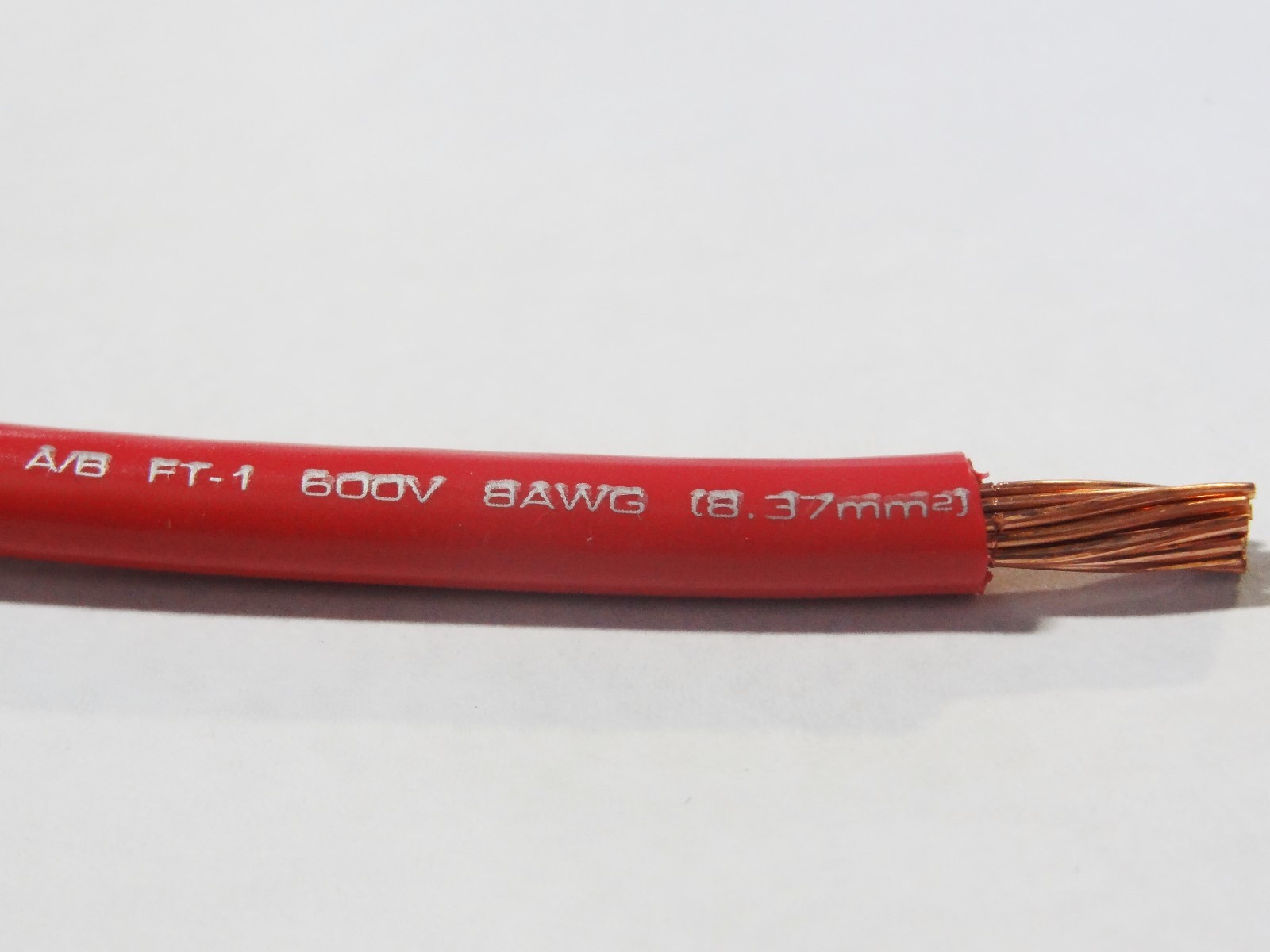 MTW 8 GAUGE AWG RED 19 STRANDS COPPER GROUND WIRE 10' FT MADE IN USA