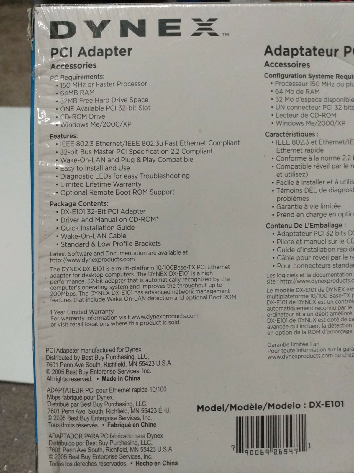 Dynex PCI Adapter Model DX-E101
