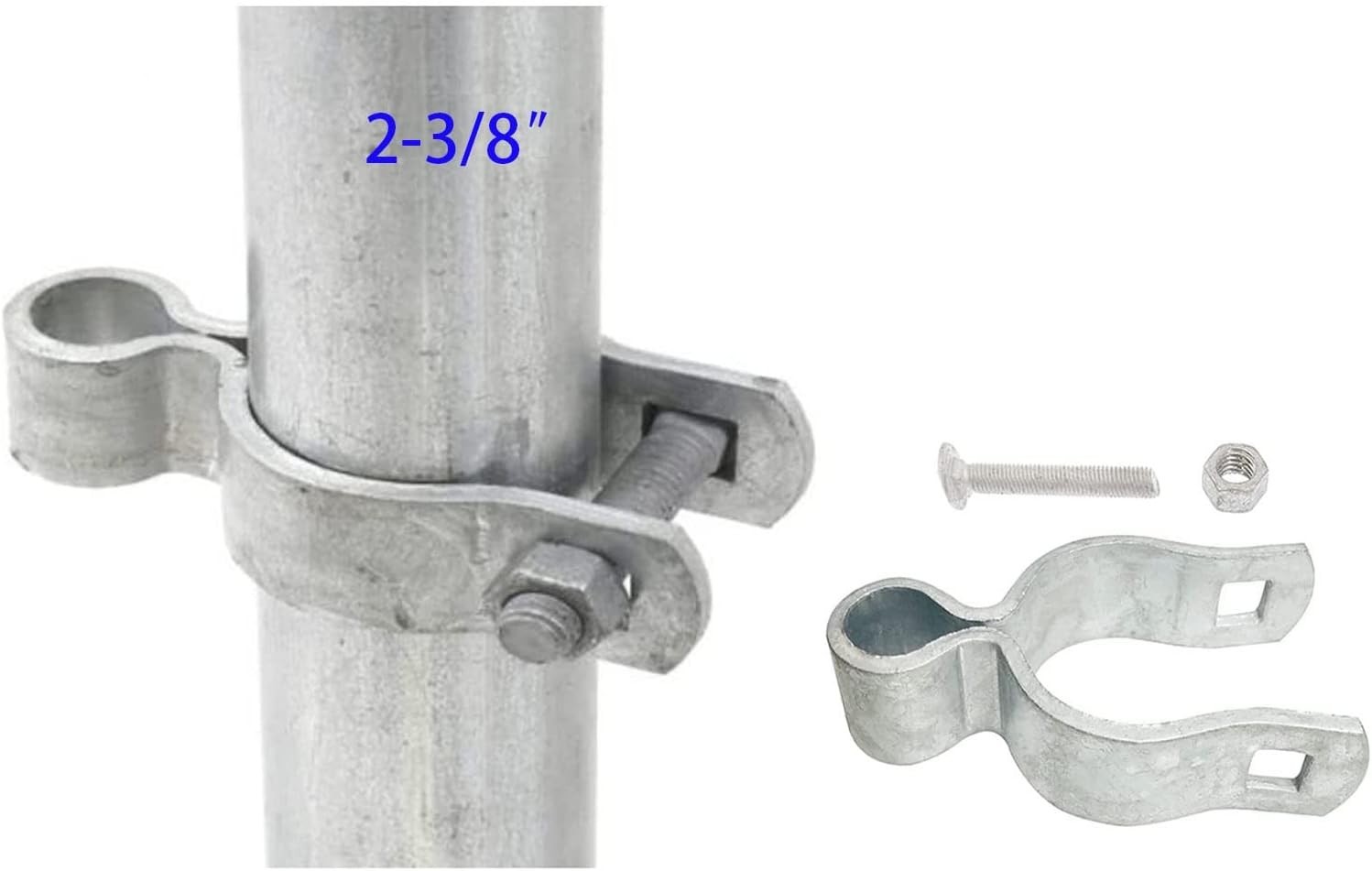 2 Pack 2-3/8inch Chain Link Fence Frame Gate Post Hinge/Galvanized Steel Zinc Pl