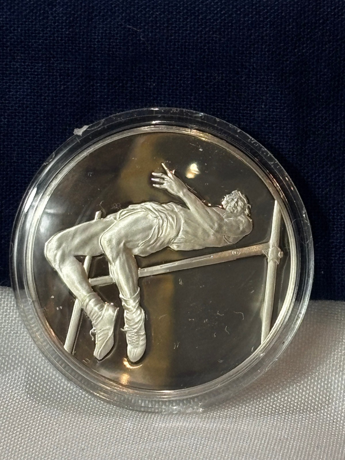 .925 Sterling Silver Round DICK FOSBURY FM 100 Greatest Events In Sports History