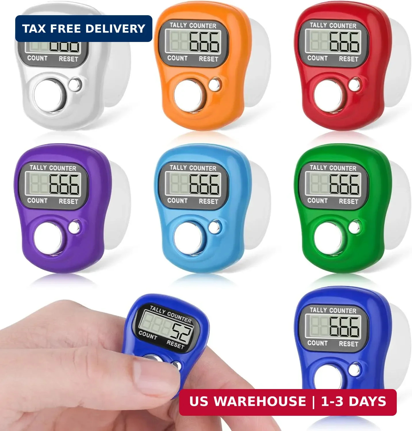 CHGANG 7 Pack Electronic Finger Tally Counter,5 Digit LCD Electronic Digital Dis