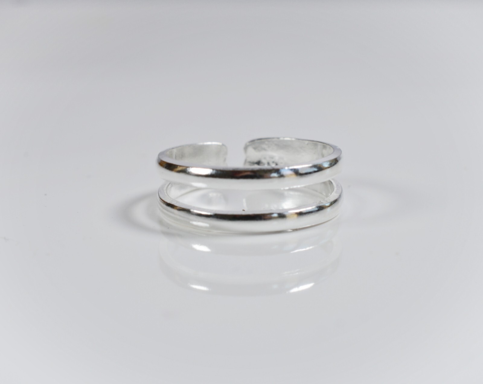 Sterling Silver 925 Adjustable Twin Band Toe Ring !! New !!