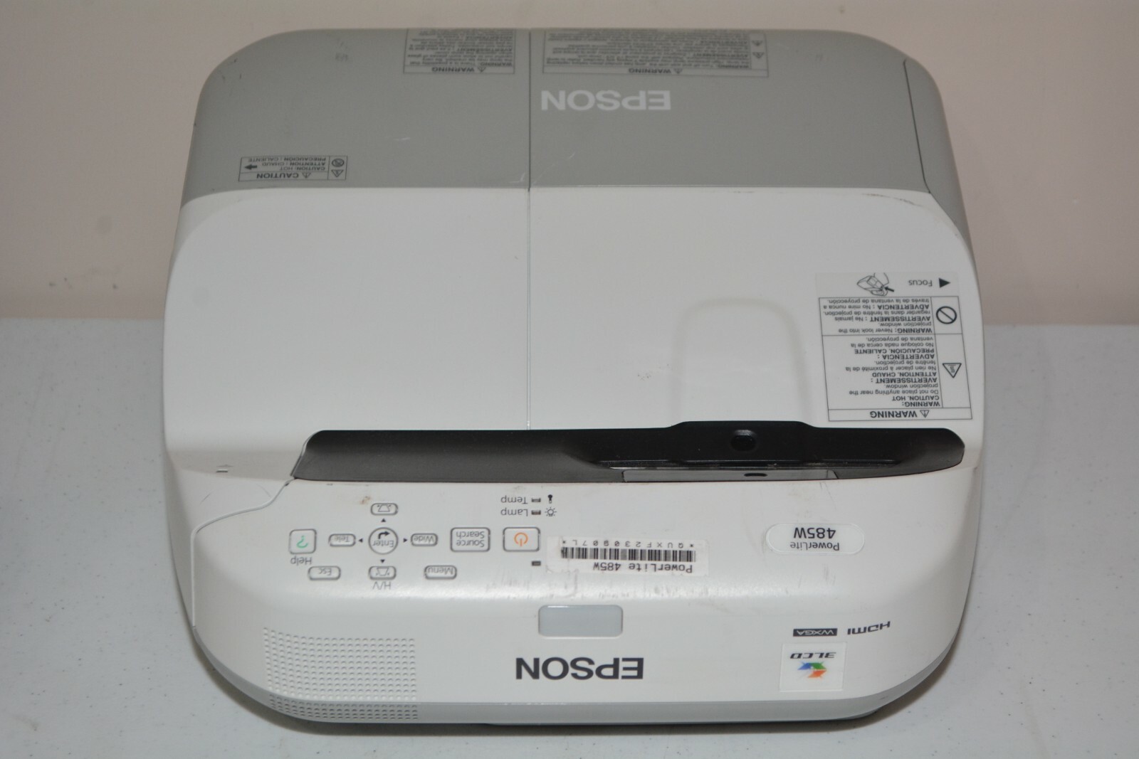 ^ Epson PowerLite 485W H602A Projector 3100 Lumens HDMI 1984 Lamp Hours #N329