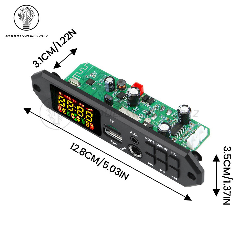 DIY MP3 Decoder Board 2*40W DC7-24V Car MP3 Player Microphone FM Radio Module