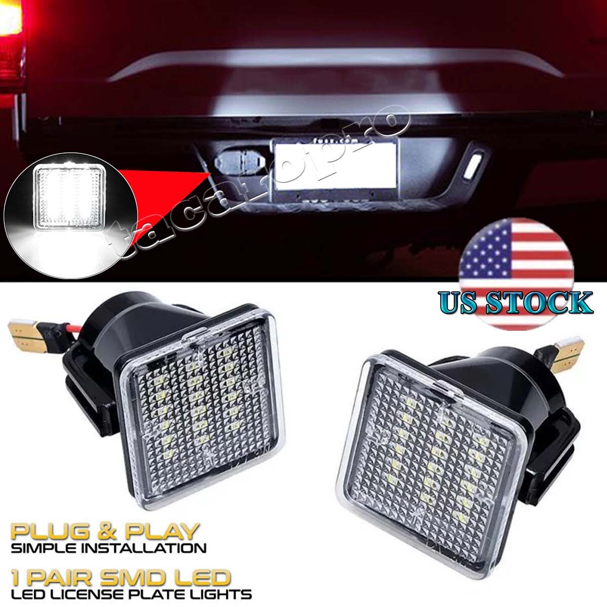 LED License Plate Light Rear Bumper Tag Replace For Toyota Tacoma Tundra 14-21