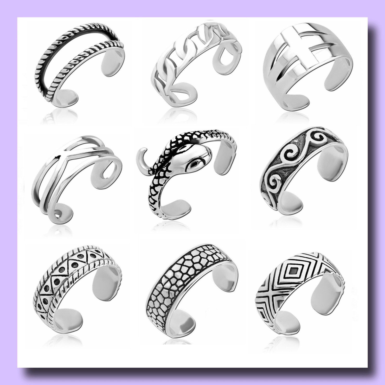 STAINLESS STEEL | Men's | TOE RINGS | Adjustable | Boho | Foot Jewelry