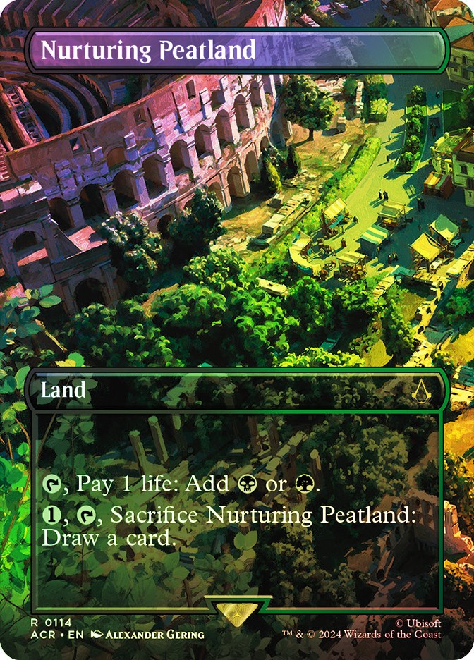 MTG FOIL Nurturing Peatland Borderless - Assassin's Creed #114