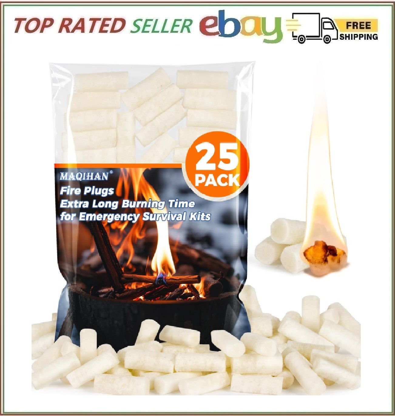 MAQIHAN Fire Starter - 25PACK Fire Plugs Fire Starter Survival Tool, Fire Starte