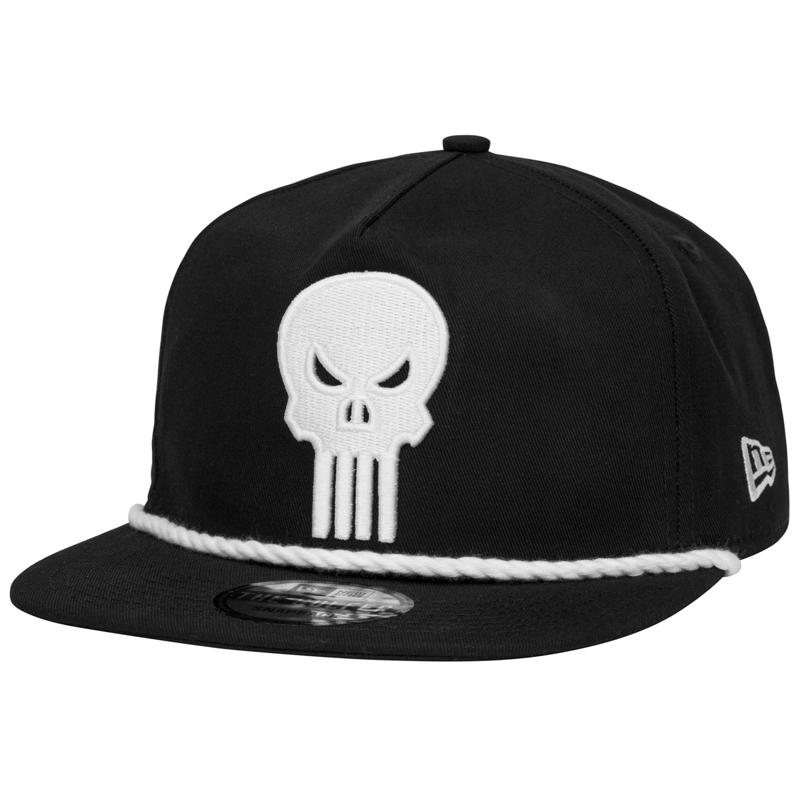 Punisher Logo Monochrome Colorway New Era Adjustable Golfer Rope Hat Black