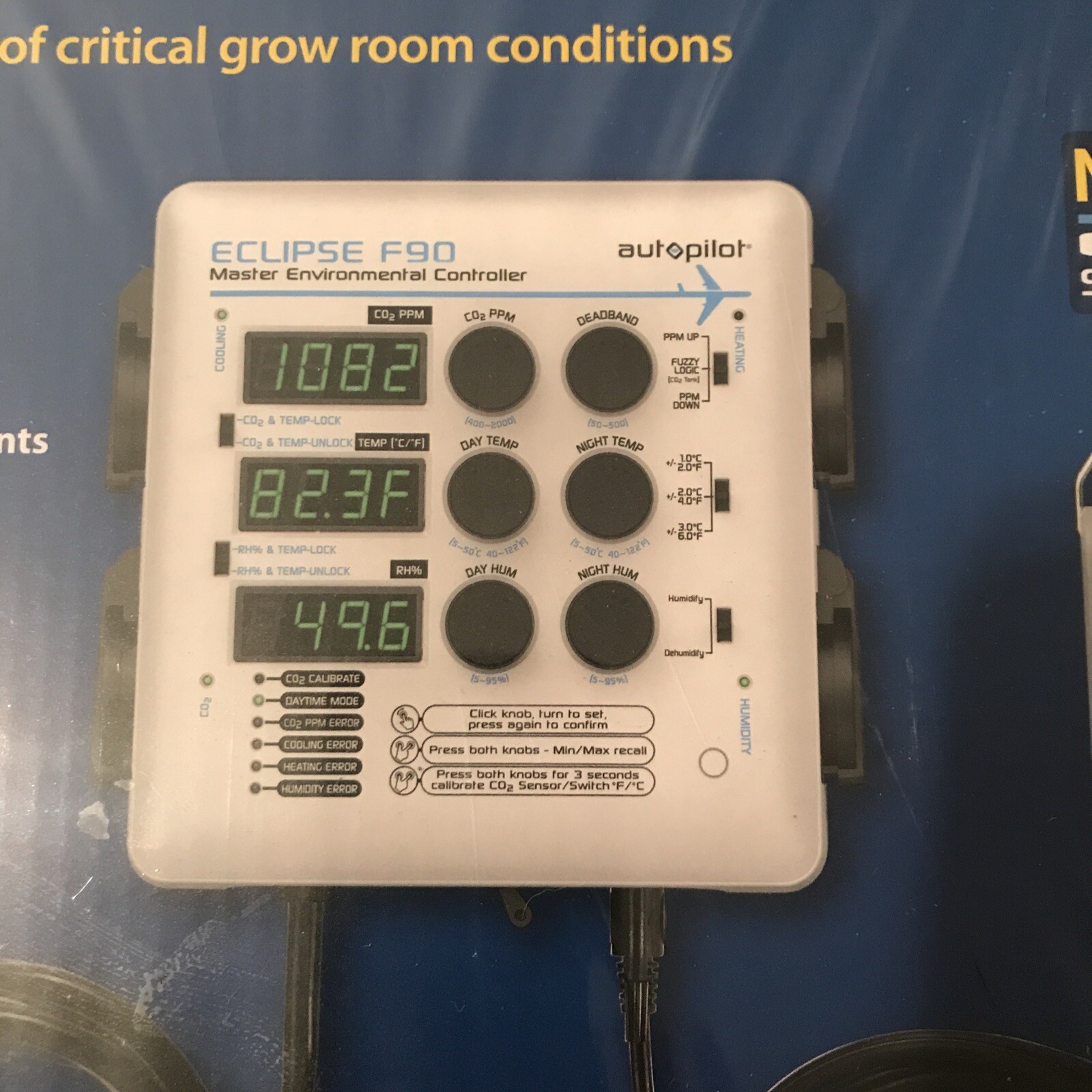 Sealed Autopilot Eclipse F90 Master Environmental Grow Room Controller Wall Unit