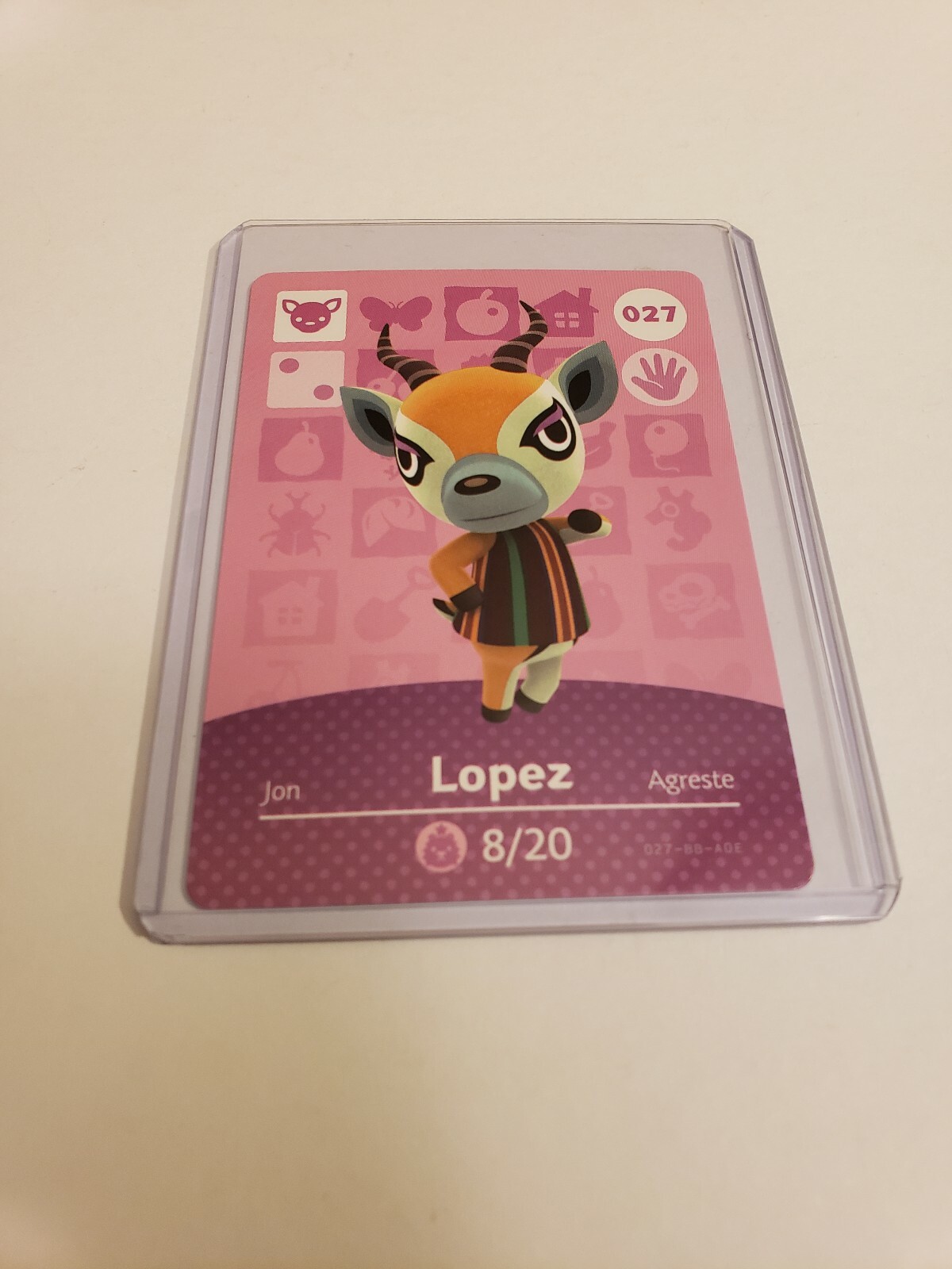 !SUPER SALE! Lopez # 027 27 Animal Crossing Amiibo Card AUTHENTIC Series 1 NEW!