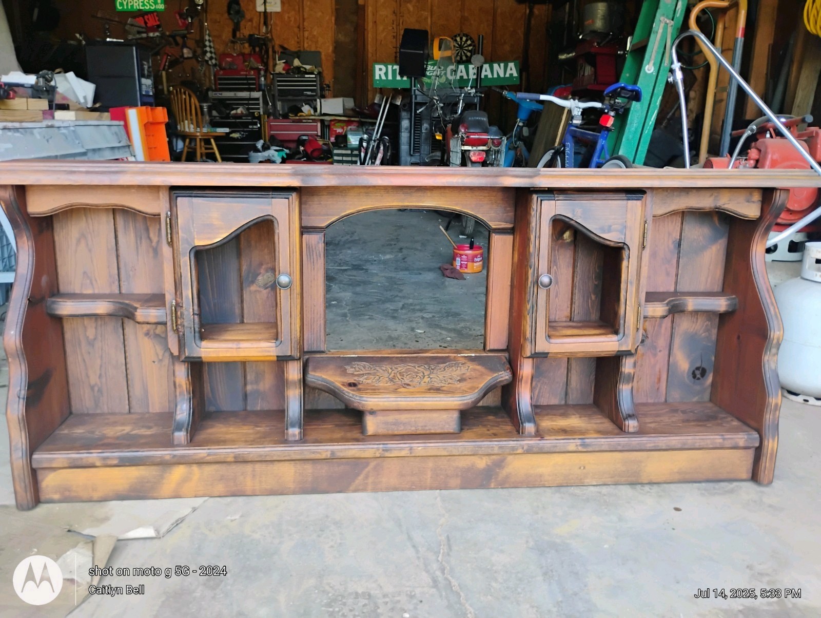 Refinished Queen Size Waterbed Headboard