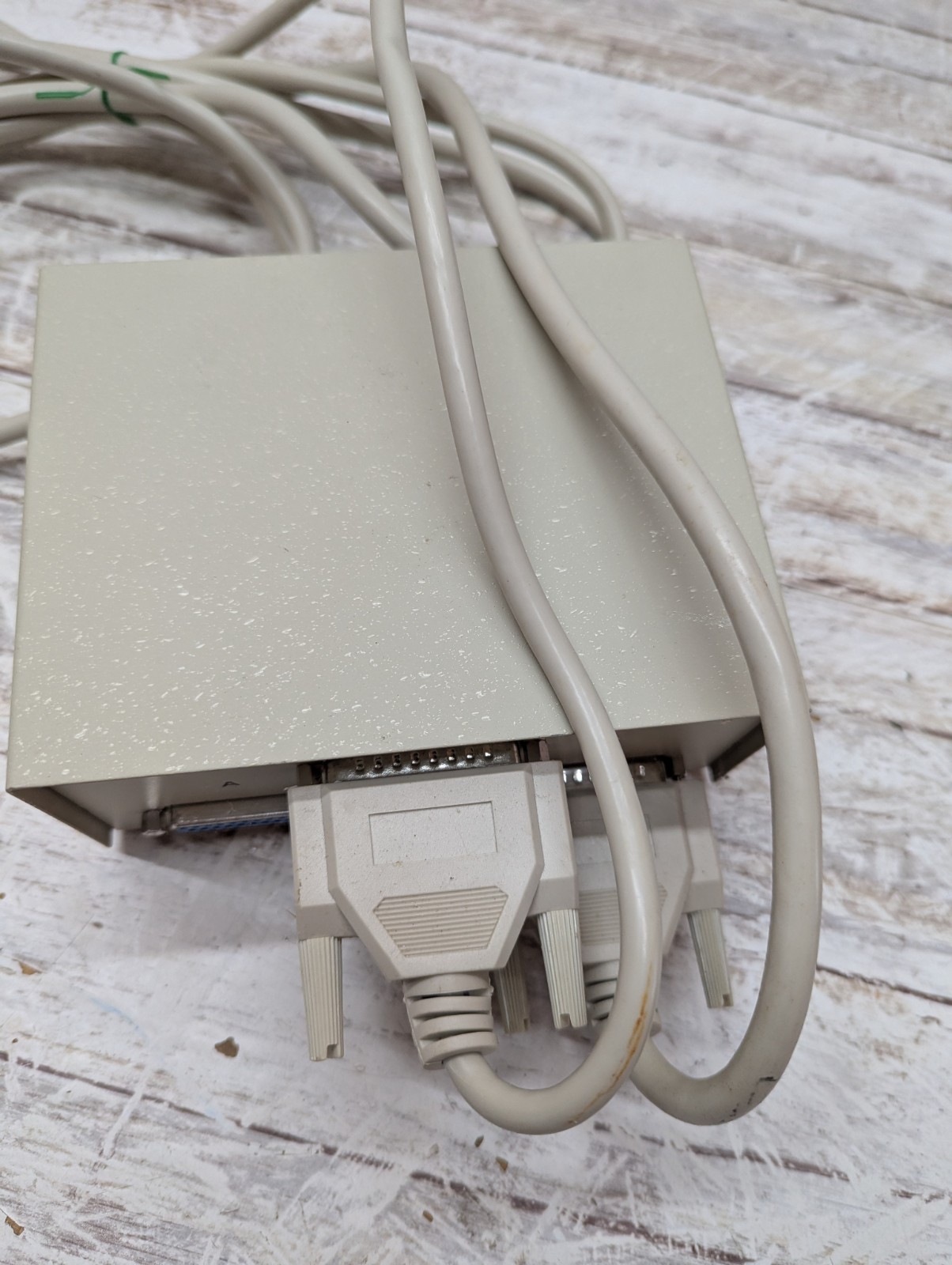 Vintage Data Transfer Switch Manual Box 2 Way Parallel Port A B w/ 2 cables