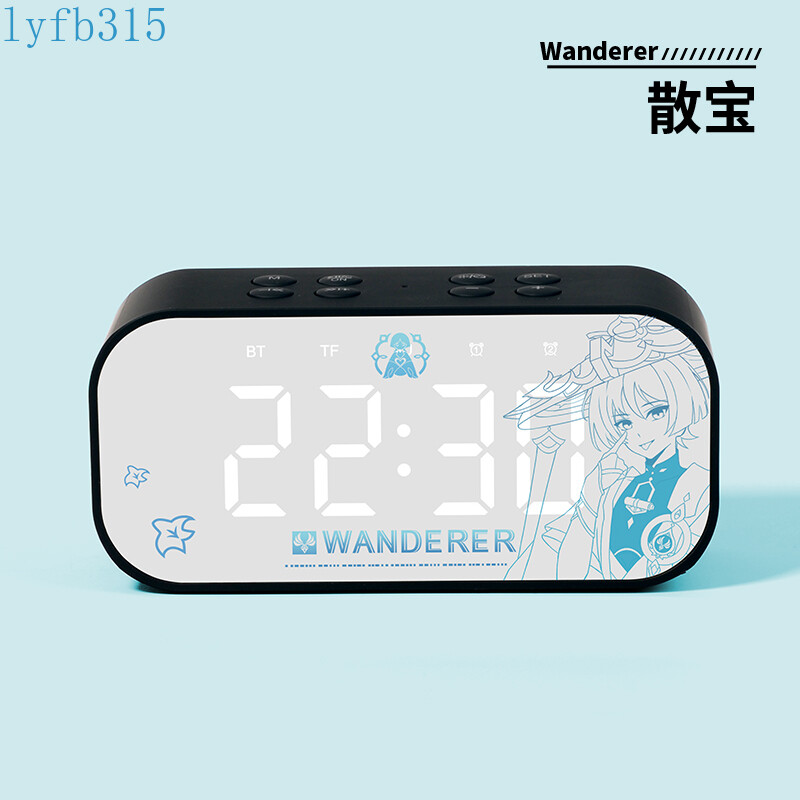 Genshin Impact Anime Scaramouche Bluetooth Audio Alarm Clock Gift