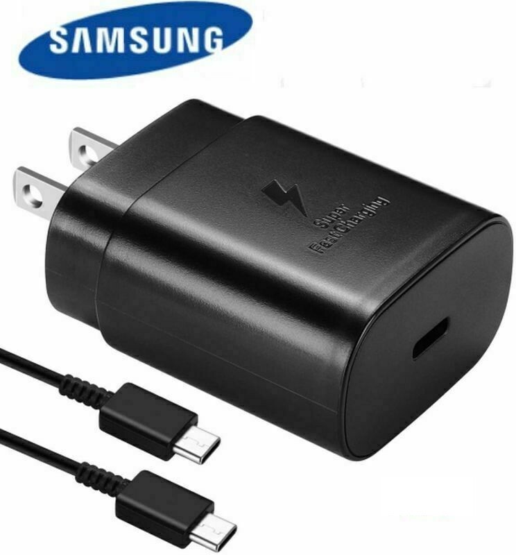Original Samsung 25W Super Fast Charger Adapter Cable Galaxy S20 S21 S22 Ultra