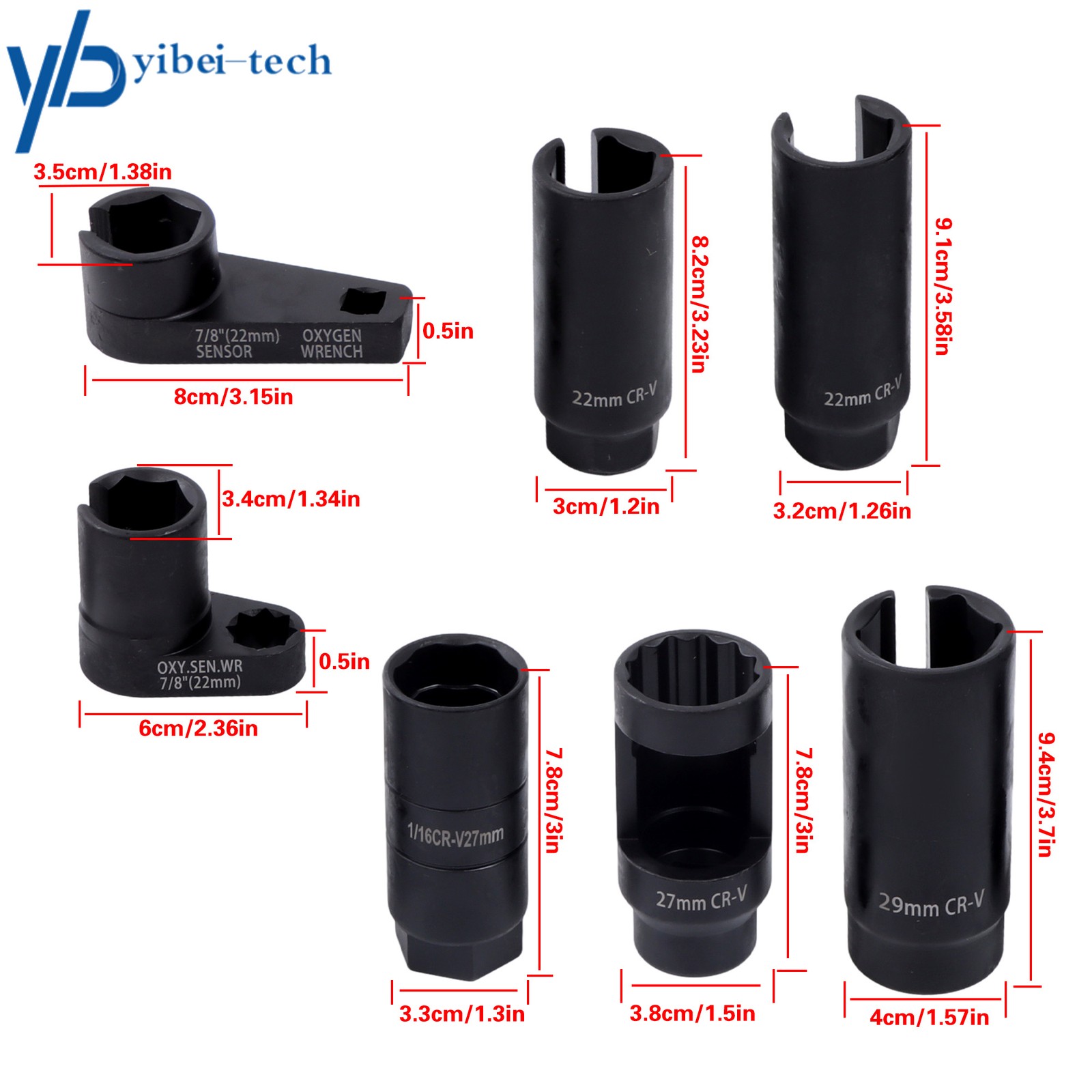 7PCS O2 Oxygen Sensor & Oil Pressure Sending Unit Master Sensor Socket Set Kit