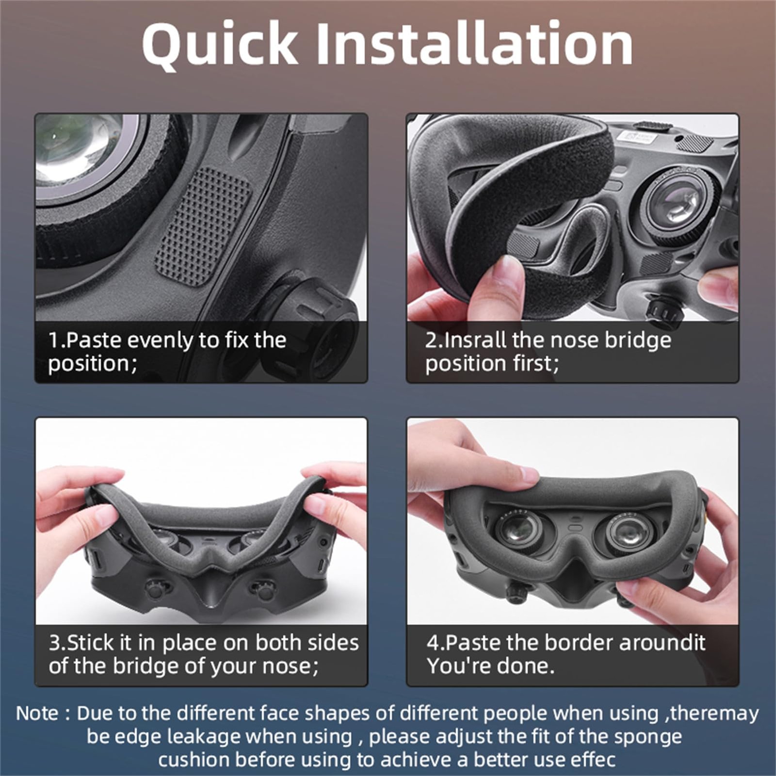 Replacement Face Padding Compatible for DJI Goggles 3 Soft Foam Sponge Eye Pa...