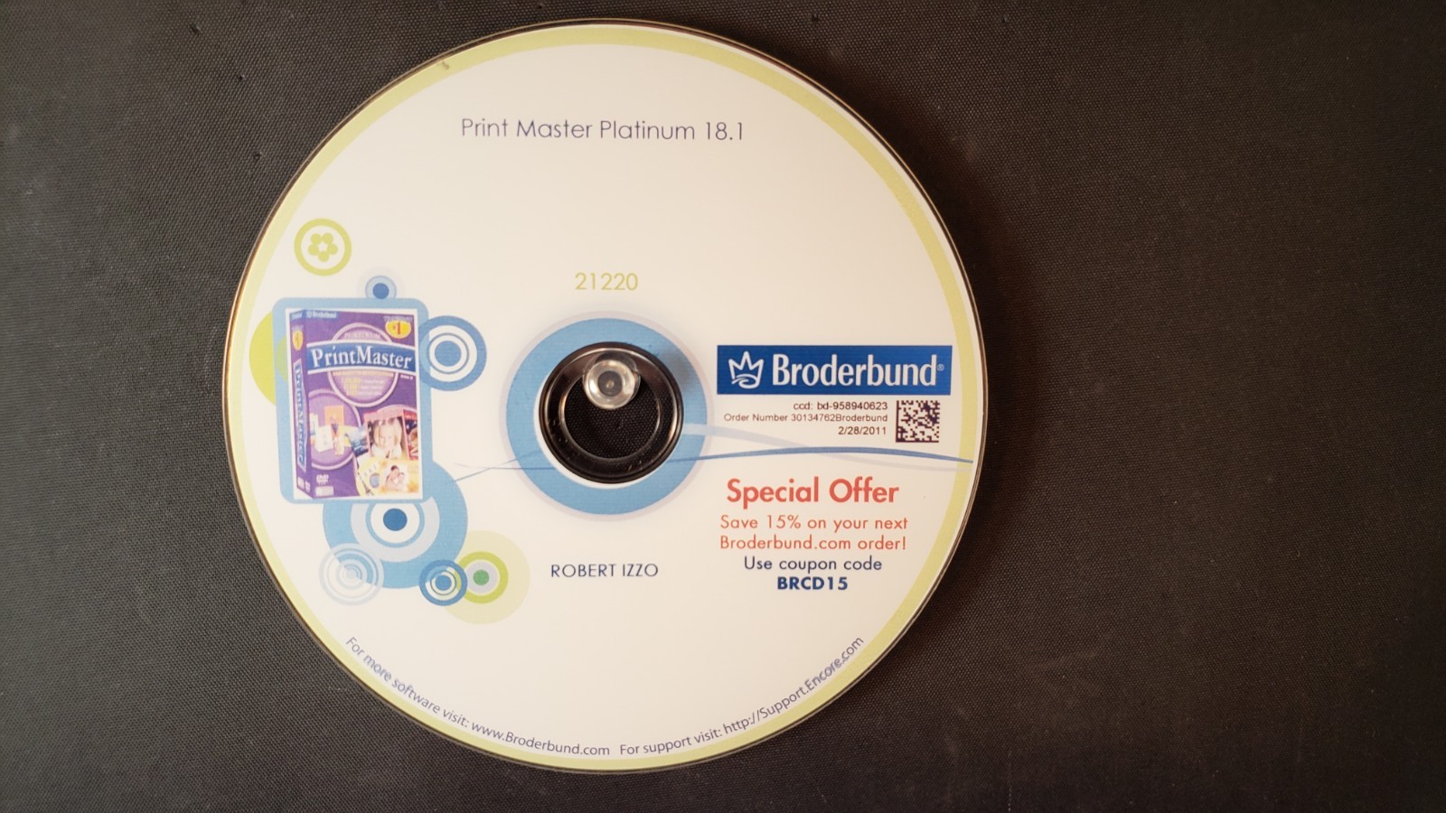Vintage: "SPECIAL OFFER" PRINT MASTER PLATINUM 18.1 Disk  PC  COMPUTER SOFTWARE